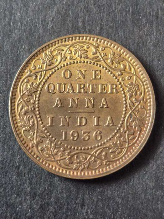 India One Quarter Anna 1936 UNC