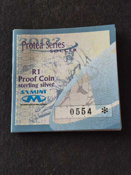 Protea Series Silver Proof One Rand 2002 Soccer