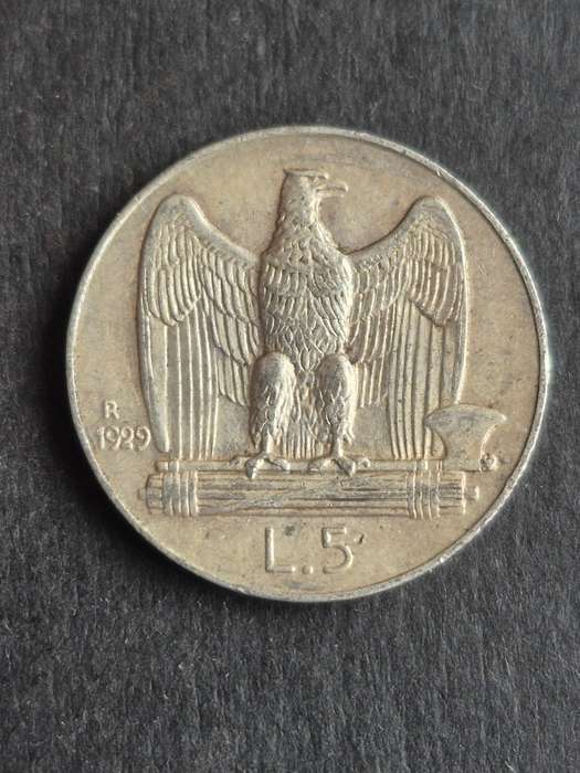 Italy 5 Lire 1929 Silver