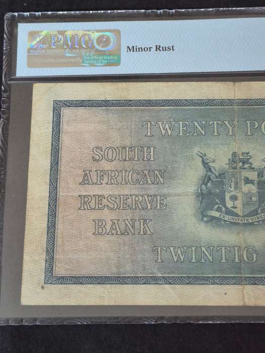 SA 20 Pounds 1933 J Postmus rare Bank Note 4 September 1933 E/A