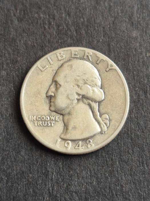 USA Washington 1/4 Dollar 1948