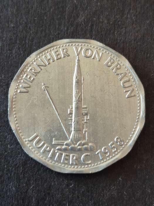Shell Aliminium Moon Landing Token (Jupiter C ) 1958