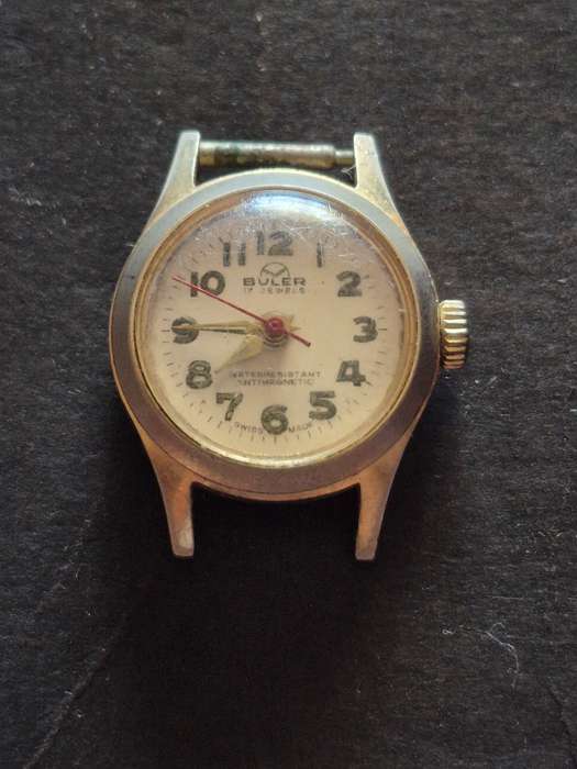 Vintage Buler 17 Jewels Water Resistant Anti Magnetic Ladies Wrist Watch (not working)