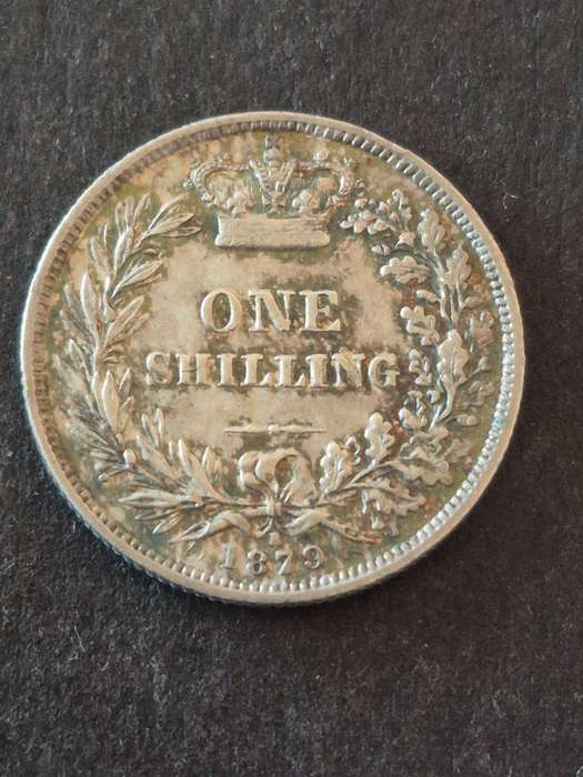 Queen Victoria One Shilling 1879 with die number 1 VF+ (extremely scarce coin)