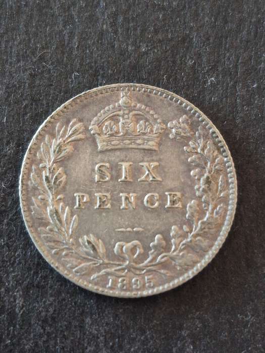 Queen Victoria Sixpence 1895 Silver