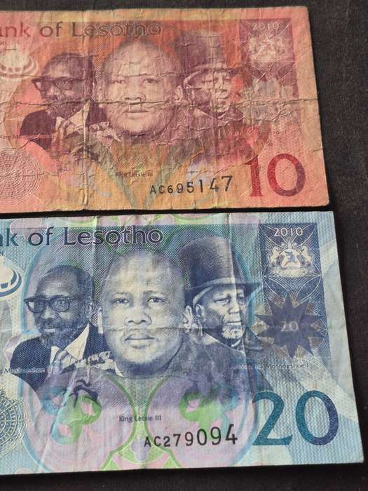 Lesotho 10/20 Maloti Notes