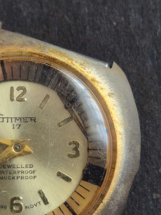 Vintage Gttmer 17 Jewelled Waterproof Shockproof Men's Wrist Watch (not working)