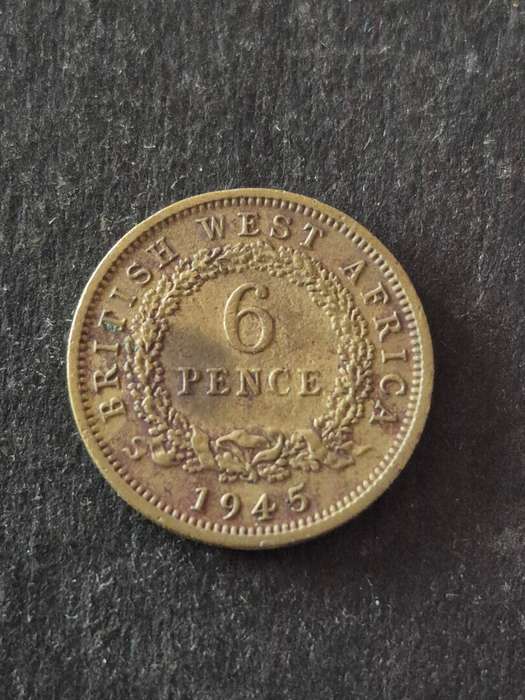 British West Africa Sixpence 1945