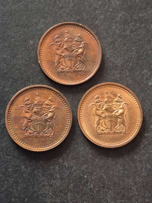 3 x Rhodesia One Cents 1970(excellent condition)