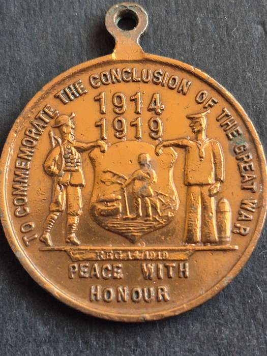 WW1 SA Medal to Commemorate the Conclusion of the Great War/Peace with Honour 28 June 1919