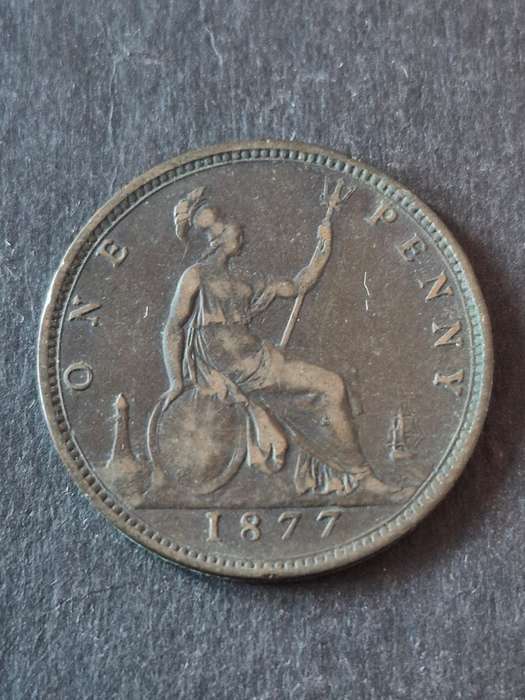 UK One Penny Queen Victoria 1877