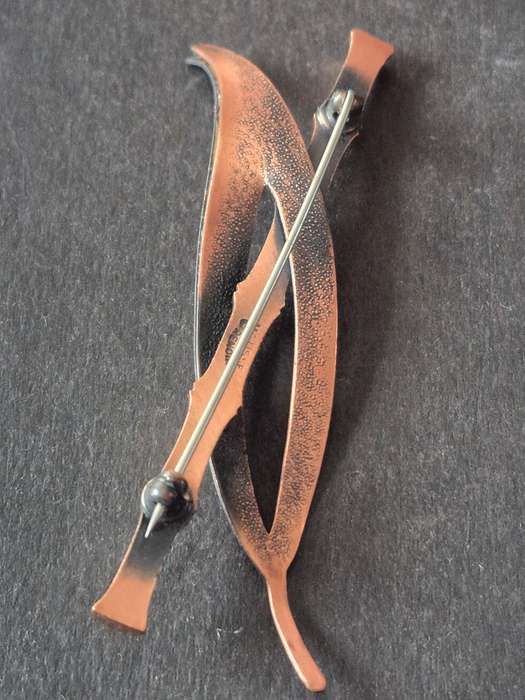 Matisse Ranoir Copper Enamel Bamboo Brooch Pin