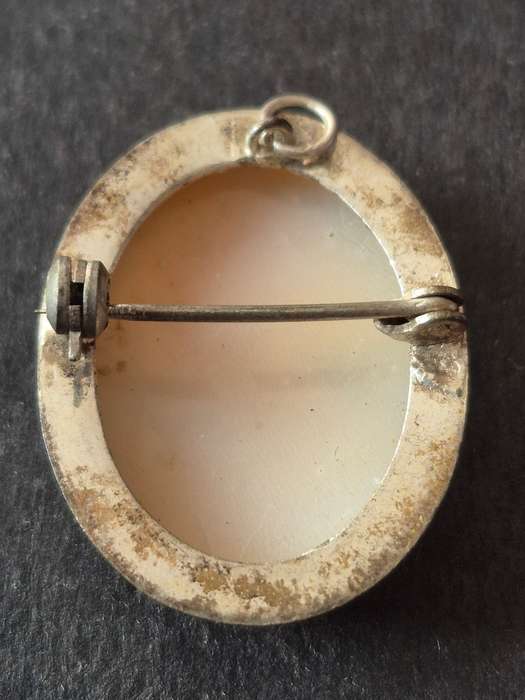 Vintage Carved Shell Cameo Brooch