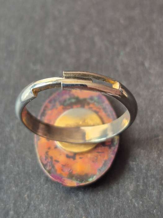 Vintage Enamel Adjutable Ring