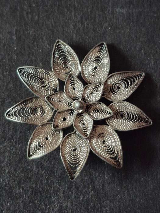 Filligree Sterling Silver Brooch 0.9g