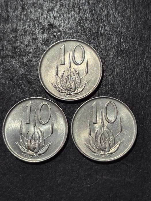 3 x Republic 10 Cents 1965