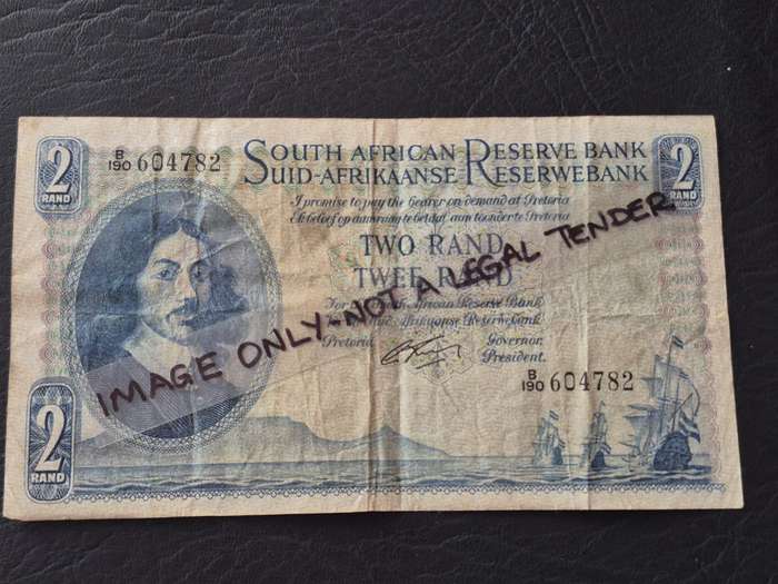 G Rissik Two Rand 1st issue 1962 English/Afrikaans