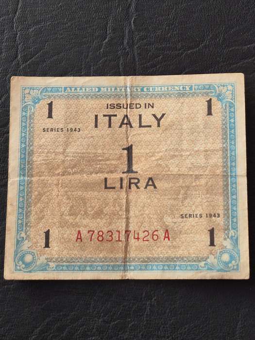 Italy One Lire 1943 Allied Military Currency