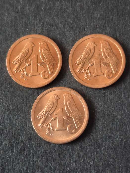 3 x SA One Cents 1990 BU