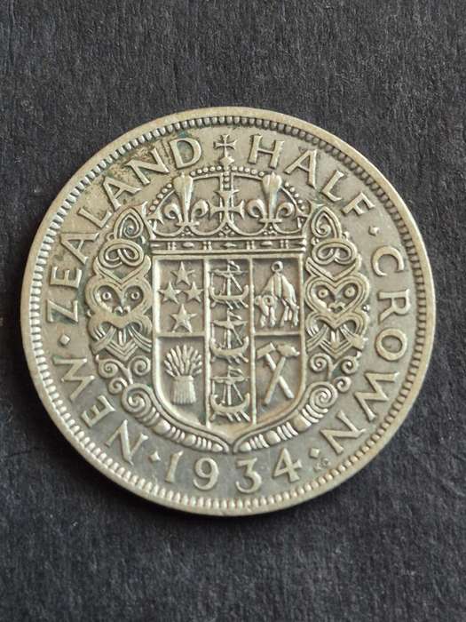 New Zealand 1/2 Crown 1934 Silver