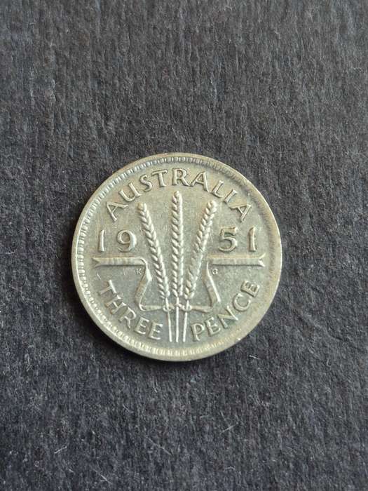 Australia Threepence 1951 Silver