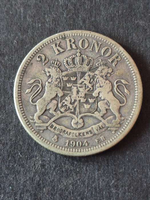 Sweden Two Kroner 1904 Silver