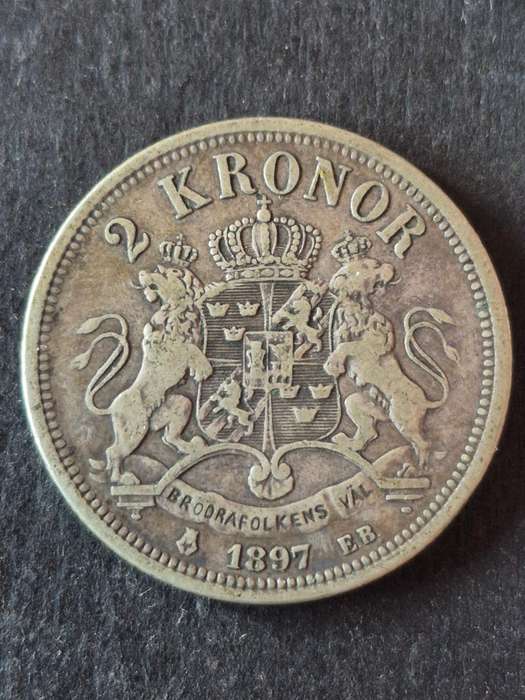 Sweden Two Kroner 1897 Silver (scarce date)