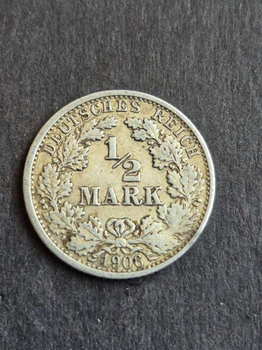 Deutsches Reich 1/2 Mark 1906 Silver