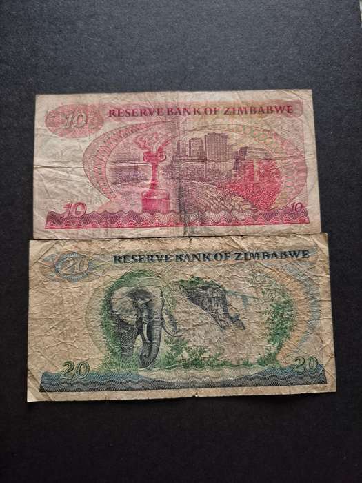 Reserve Bank of Zimbabwe 10/20 Dollars Harare 2004/1994