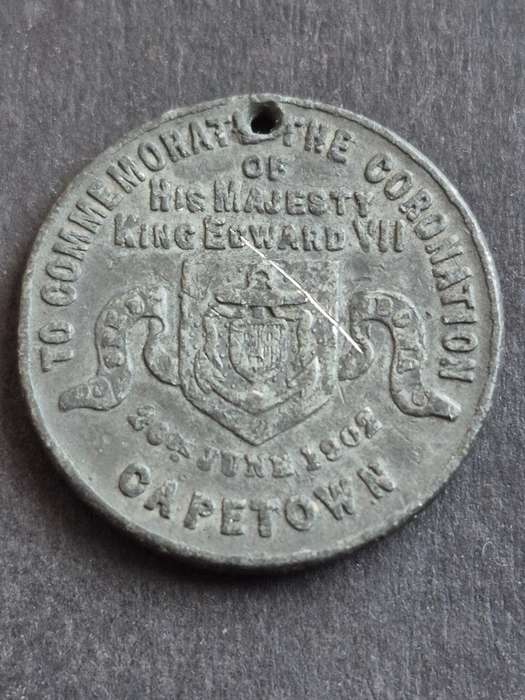 Edward VII Coronation 20 June 1902 Cape Town Pewter Medallion