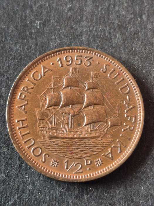 Union 1/2 Penny 1953 EF+/UNC