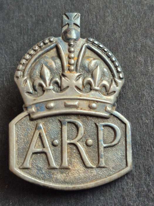 Air Raid Precautions Hallmark Silver Sweetheart Lapel Badge/Brooch