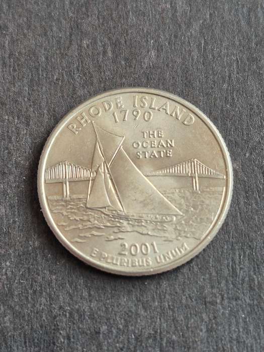USA 1/4 Dollar Rhode Island 1790 Statehood 2001P