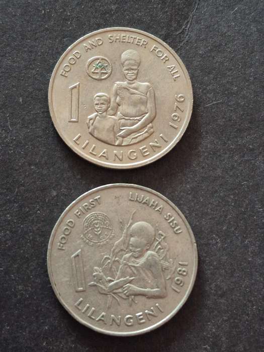 2 x Swaziland One Lilangeni 1976/1981