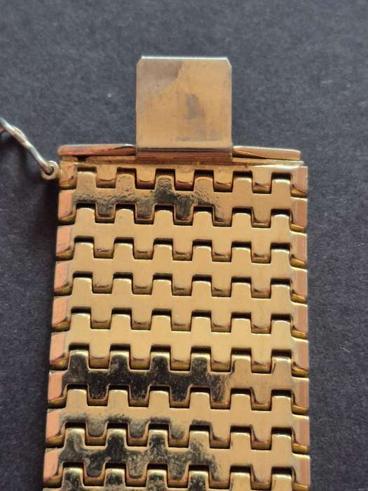 Vintage Italian Gold Plated Articulated Cuff Bracelet 22 Carat Hard Gold Clad 92g