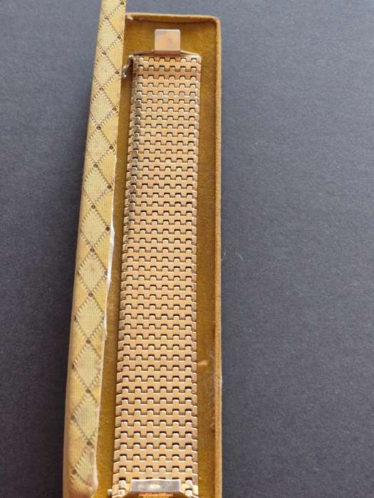 Vintage Italian Gold Plated Articulated Cuff Bracelet 22 Carat Hard Gold Clad 92g