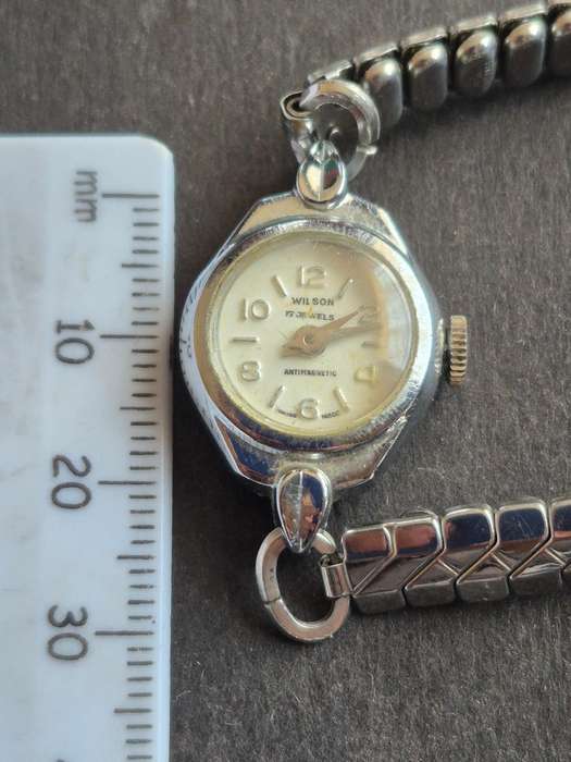 Vintage Wilson 17 Jewels Antimagnetic Ladies Wrist Watch (not working) face is loose