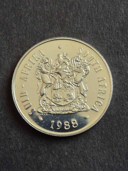 SA One Rand 1988 Hugenot Silver *UNC*