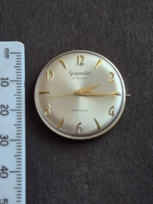Vintage Gigandel 21 Rubis Incablock Movement- not working