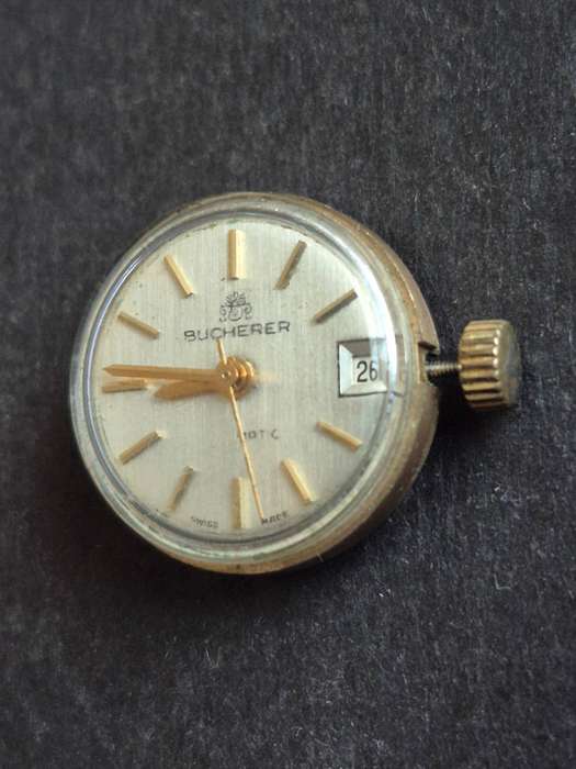 Vintage Bucherer 17 Jewels Mechanical Movement with glass - runs - needs to be serviced