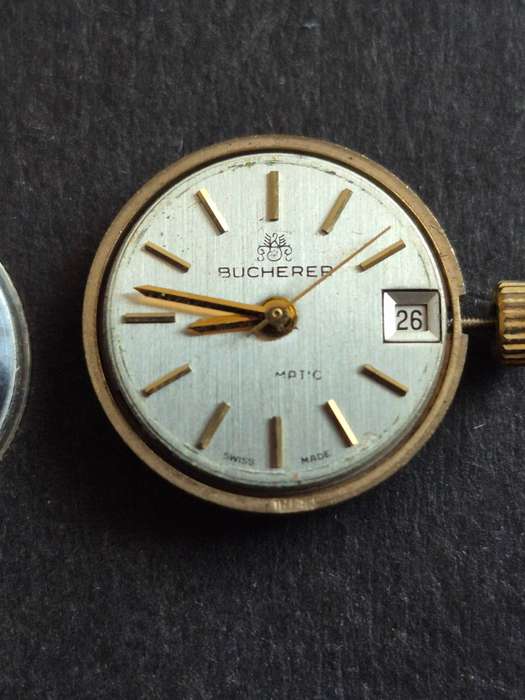 Vintage Bucherer 17 Jewels Mechanical Movement with glass - runs - needs to be serviced
