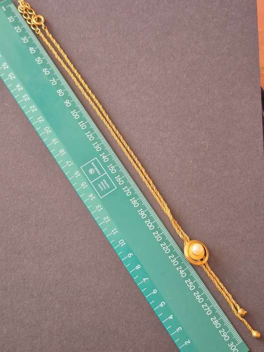 Vintage Gold Plated Necklace with Pearl Charm total weight 11.4g