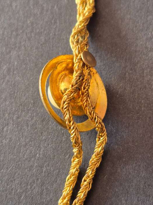 Vintage Gold Plated Necklace with Pearl Charm total weight 11.4g