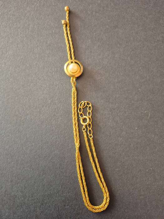 Vintage Gold Plated Necklace with Pearl Charm total weight 11.4g