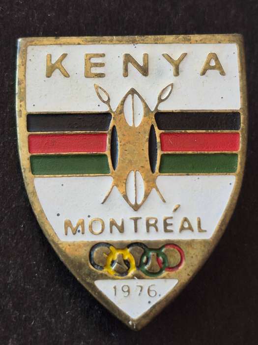 Rare Kenya National Olympic Committee Olympus Games Montreal 1976 Enamel Pin Badge