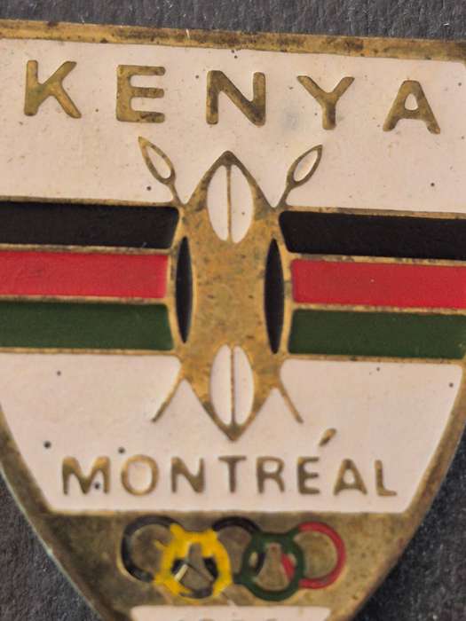 Rare Kenya National Olympic Committee Olympus Games Montreal 1976 Enamel Pin Badge
