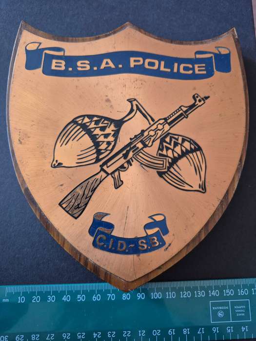 Rhodesia- B.S.A. Police/C.I.D. - S.B. Special Ops Copper Plaque