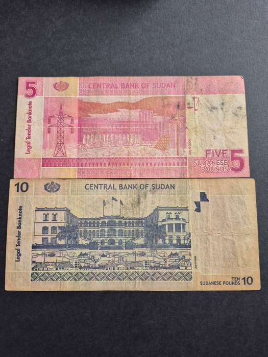 2 x Sudan Notes 5 and 10 Pounds