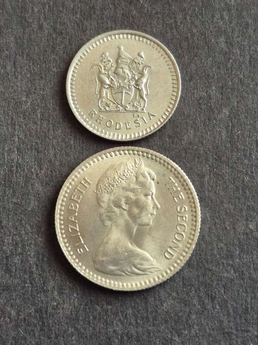 Rhodesia 5 Cents 1976 and 10 Cents 1964