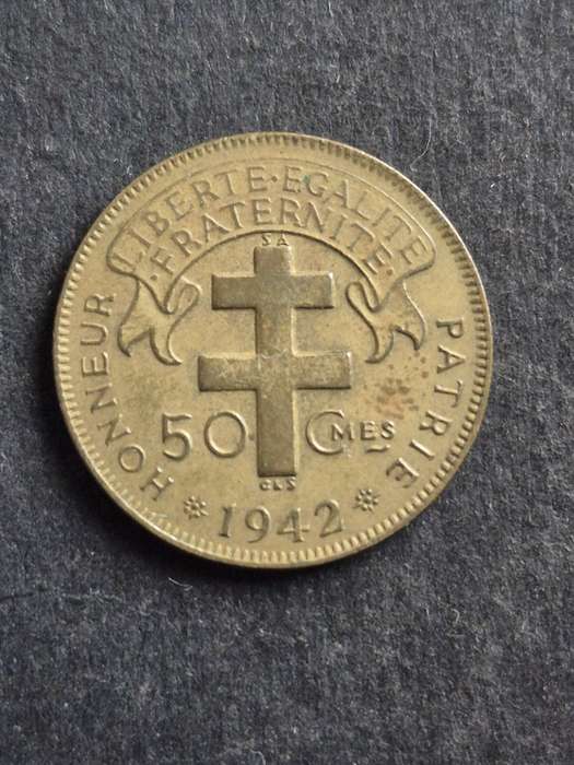French Equatorial Africa 50 Centimes 1942